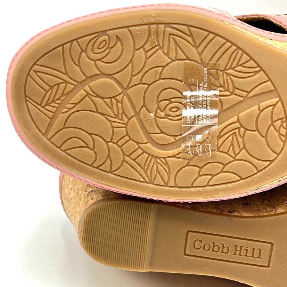 9.5W 9.5 WIDE WIDTH Cobb Hill Womens Janna Pink Leather Wedges‎ Sandals Shoes - Picture 10 of 15
